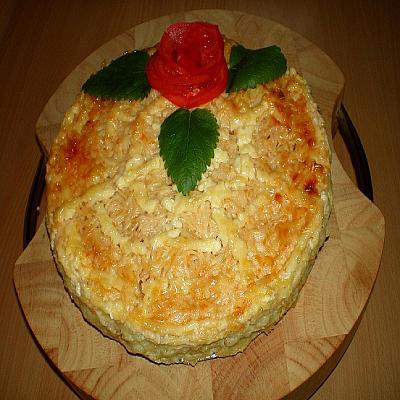 Запеканка из цукини с куриной начинкой